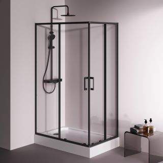 Душевой уголок Am.Pm Above W9XG-403-12080-BT 120x80 см профиль чёрный матовый стекло прозрачное