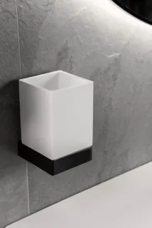 Стакан Boheme Qubic 10724-GM графит матовый