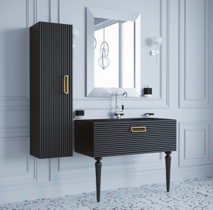 Пенал Armadi Art Vallessi Avangarde Linea 120см чёрный/золото 845-BG