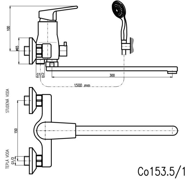 Смеситель для ванны Rav Slezak Colorado CO253.5/1 хром