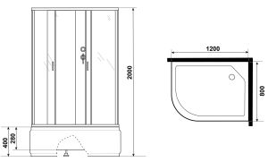 Душевая кабина Niagara NG-2510-14RBK 120x80см серебро/тонированное