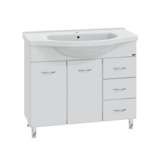 Напольная тумба под раковину Санта Эльбрус 201107 100 см белый