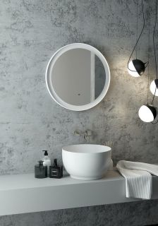 Зеркало с подсветкой Art&Max Napoli 60см белый матовый AM-Nap-600-DS-F-White Зеркало с подсветкой Art&Max Napoli 60см белый матовый AM-Nap-600-DS-F-White
