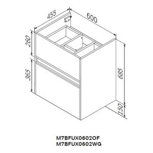 Тумба под раковину Am.Pm Sense M7BFUX0602WG подвесная белый глянец 60  см