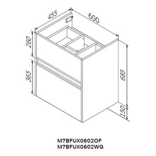 Тумба под раковину Am.Pm Sense M7BFUX0602WG подвесная белый глянец 60  см