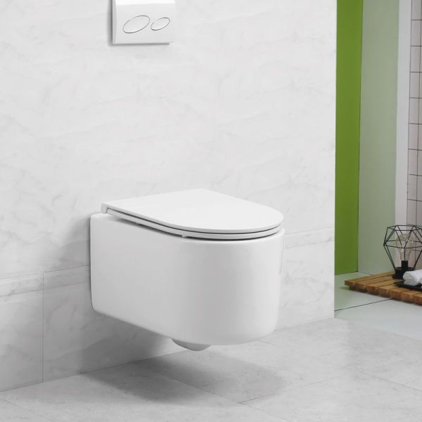 Подвесной унитаз Art&Max Rimini безободковый белый AM204CHR Подвесной унитаз Art&Max Rimini безободковый белый AM204CHR