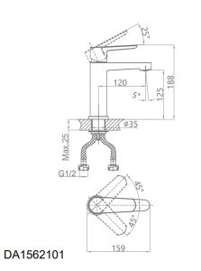 Смеситель для раковины D&K Bayern.Mnchen DA1562101 хром