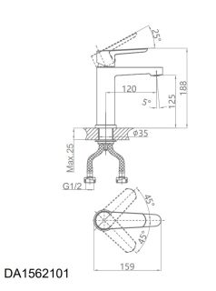 Смеситель для раковины D&K Bayern.Mnchen DA1562101 хром