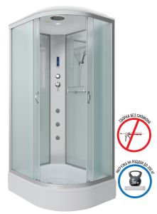 Душевая кабина Niagara NG-33984-14LF с гидромассажем 90x80см серебро/матовое