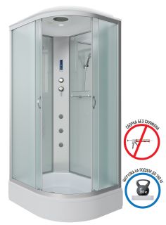 Душевая кабина Niagara NG-33984-14LF с гидромассажем 90x80см серебро/матовое