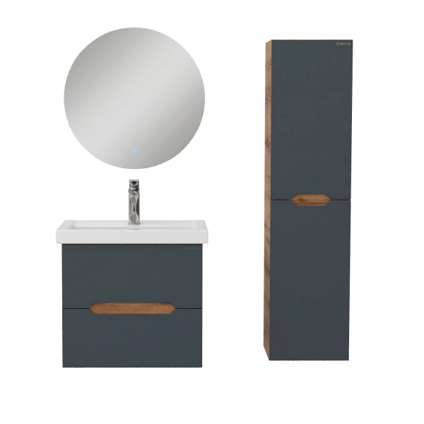 Пенал подвесной Onika Айленд 403087 30 см графит/дуб крафт золотой