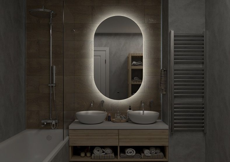 Зеркало с холодной подсветкой Art&Max Torino 70x120см AM-Tor-700-1200-DS-F Зеркало с холодной подсветкой Art&Max Torino 70x120см AM-Tor-700-1200-DS-F