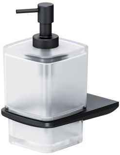 Стеклянный диспенсер для жидкого мыла с настенным держателем Am.Pm Inspire 2.0 чёрный матовый A50A36922 Стеклянный диспенсер для жидкого мыла с настенным держателем Am.Pm Inspire 2.0 чёрный матовый A50A36922
