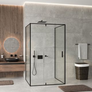 Душевой уголок WasserKRAFT Elbe 74P26 120x100 см профиль чёрный матовый стекло прозрасное