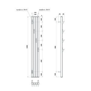 Полотенцесушитель электрический Point Пиано PN19722WC 150x1200 диммер слева белый/хром