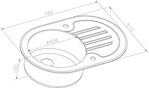 Мойка кухонная Zorg Inox Glass GL-7851-OV-BLACK