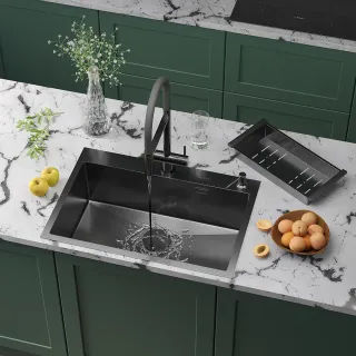 Кухонная мойка Roxenbath Simple 70 560220-70B графит