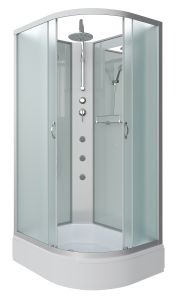 Душевая кабина Niagara NG-33084-14LBKTG с гидромассажем 100x80см серебро/матовое
