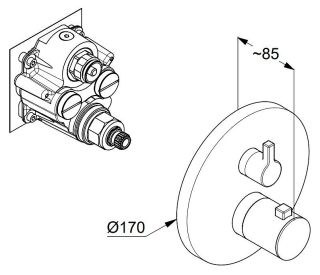 Смеситель для ванны и душа Kludi Nova Fonte Puristic 208355315 с термостатом белый матовый Смеситель для ванны и душа Kludi Nova Fonte Puristic 208355315 с термостатом белый матовый