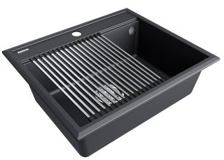 Комплект Paulmark: мойка Stepia 60 и ролл-мат Step PM115951-AN+R375-BS антрацит/брашированная нержавеющая сталь Комплект Paulmark: мойка Stepia 60 и ролл-мат Step PM115951-AN+R375-BS антрацит/брашированная нержавеющая сталь