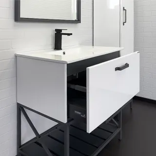 Тумба с раковиной Comforty Бредфорд  00-00013442 75.5 см белый графит Тумба с раковиной Comforty Бредфорд  00-00013442 75.5 см белый графит