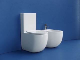 Напольная пристенная чаша унитаза Ceramicanova Метрополь (Metropol) CN4001T-B торнадо белый