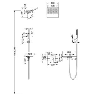 Верхний душ Vincea Futura VSHD-2F11MB чёрный