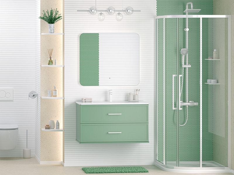 Подвесная тумба под раковину Brevita Verde 90 УТ000026839 зеленый