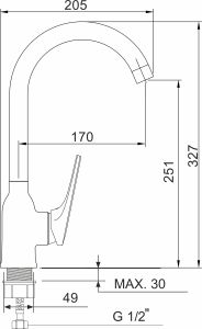 Смеситель для кухни РМС SL122-017F хром