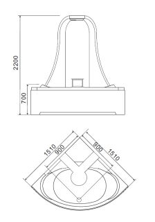 Акриловая ванна Gemy G9069 O 151x151x220 Акриловая ванна Gemy G9069 O 151x151x220