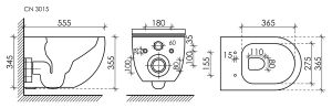 Подвесной унитаз Ceramica Nova Long CN3015 безободковый белый