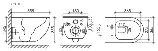 Подвесной унитаз Ceramica Nova Long CN3015 безободковый белый Подвесной унитаз Ceramica Nova Long CN3015 безободковый белый