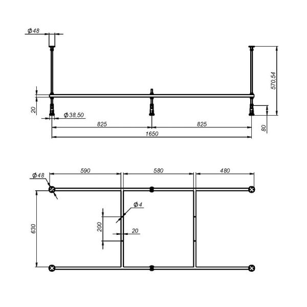 Каркас для ванны Am.Pm W00A-175-075W-R 175 см