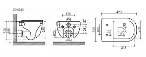 Ceramica Nova Modena Rimless CN6063MW подвесной унитаз матовый