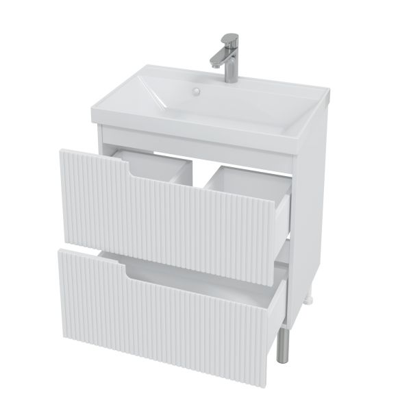 Напольная тумба под раковину Санта Альтаир 700498 70 см белый глянец