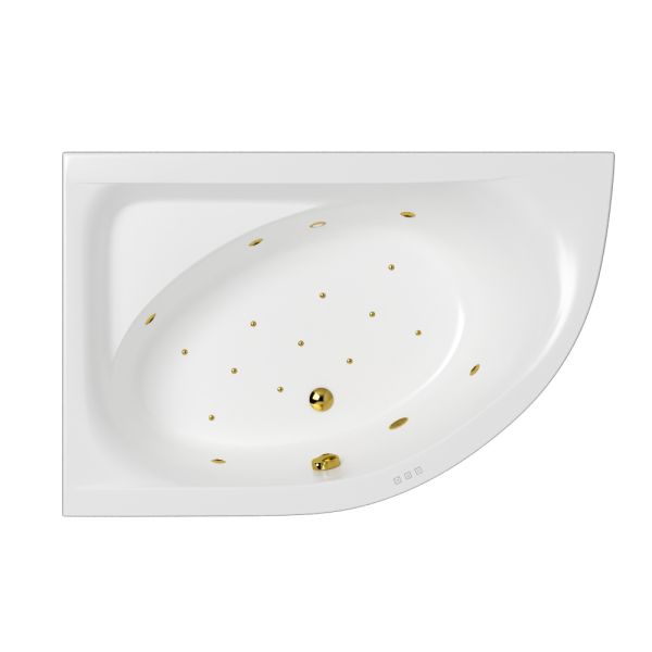 Гидромассажная ванна WHITECROSS Aquarella 0108.170110.100.RELAX.GL левая 170x110 см Relax золото