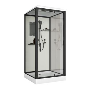 Душевая кабина Niagara Standart ST100/15Q/BL 100x100 см профиль чёрный стекло прозрачное
