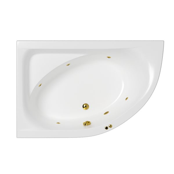 Гидромассажная ванна WHITECROSS Aquarella 0108.170110.100.SOFT.GL левая 170x110 см Soft золото