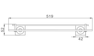 Полка стеклянная Haiba HB8507 хром