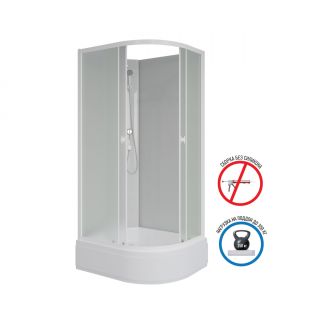 Душевая кабина Niagara Promo P110/80/26L/MT/BK 110x80 см профиль белый стекло матовое