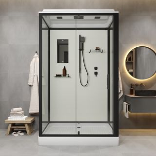 Душевая кабина Niagara Standart ST120/90/15Q/BL 120x90 см профиль чёрный стекло прозрачное