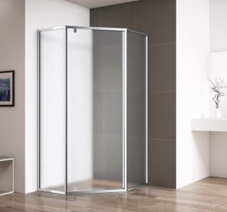 Душевой уголок Cezares Эко (Eco) ECO-O-P-1-100-P-Cr 100x100 см профиль хром стекло рифлёное