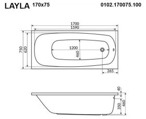 Гидромассажная ванна Whitecross Layla 0102.170075.100.SOFT.BR 170x75см Soft бронза