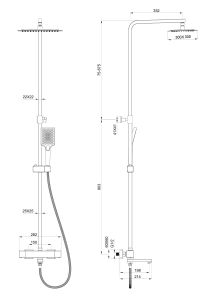 Душевая стойка Wonzon & Woghand WW-88739901-CR с термостатом хром