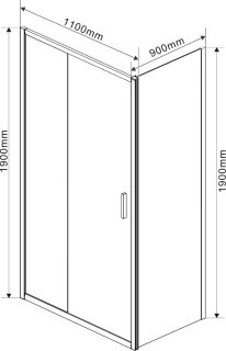 Боковая стенка Vincea Slim-N VSG-1G900CL 90см профиль хром стекло прозрачное
