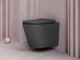 Подвесной унитаз Ceramica Nova Balearica CN6000MDH безободковый тёмный антрацит матовый Подвесной унитаз Ceramica Nova Balearica CN6000MDH безободковый тёмный антрацит матовый