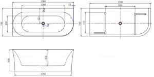 Акриловая ванна Allen Brau Priority 2.31004.21A/AM 170x78 см