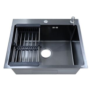 Кухонная мойка Azario Nicole AZB5050H 50 см чёрный соты