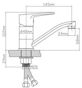 Смеситель для кухни BOOU B8282-14A хром