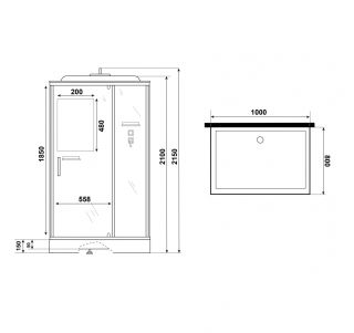 Душевая кабина Niagara Standart ST100/80/15Q/BL 100x80 см профиль чёрный стекло прозрачное